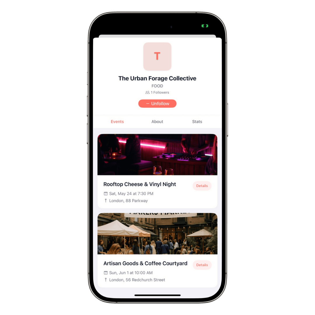 Popup Pal app screen showing Support Local feature